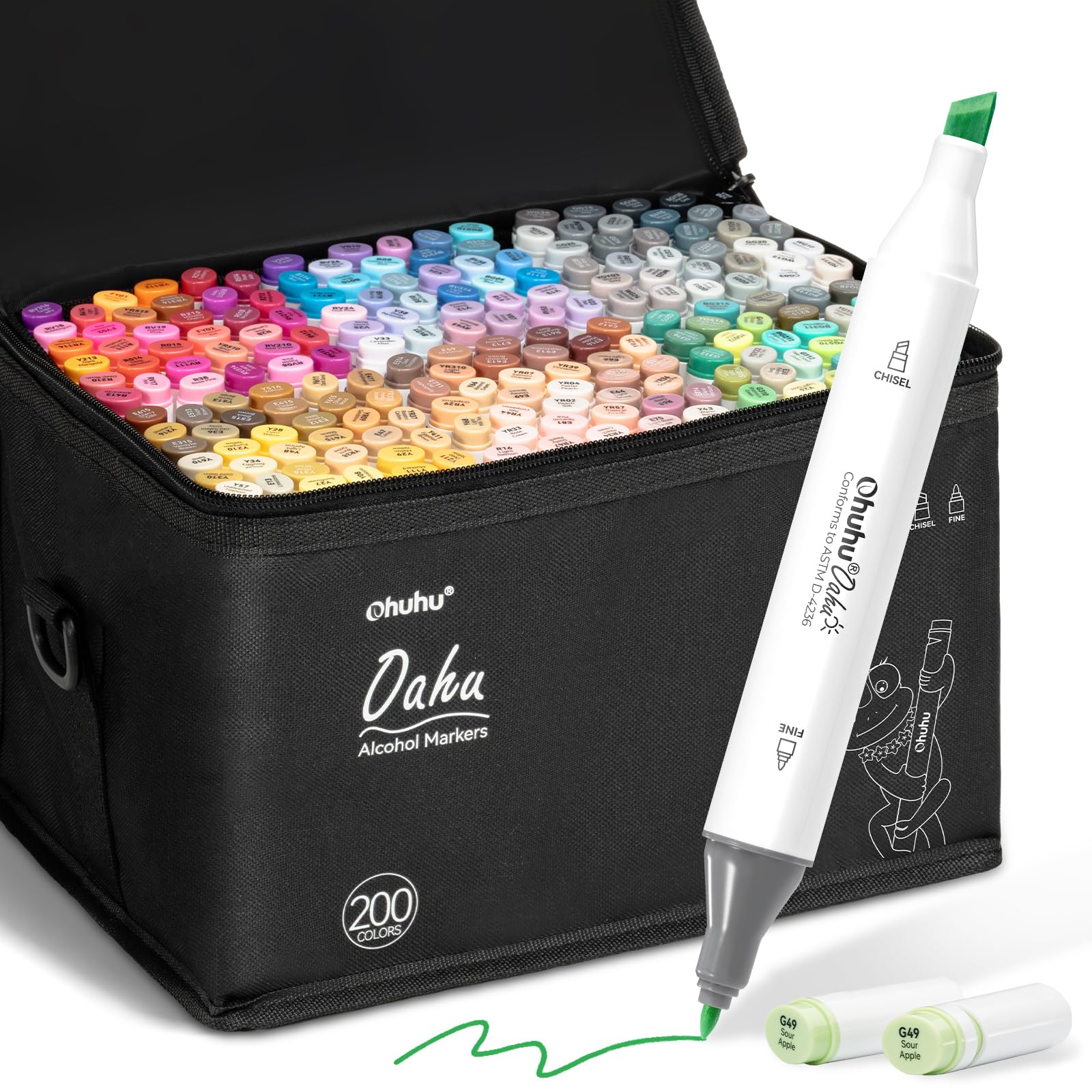 Amazon.com: Ohuhu Alcohol Markers 200 Colors - Double Tipped
